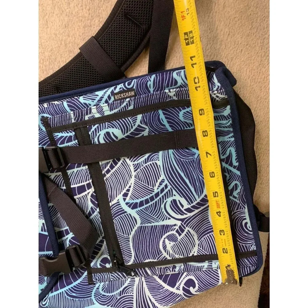 Rickshaw Bagworks Sutro Backpack - Spencer Dwight Blue Wave Pattern